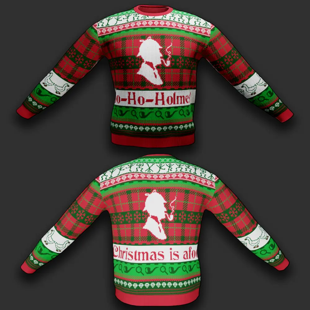 Sherlock Holmes Christmas Jumper / Weihnachtspullover – Bild 3